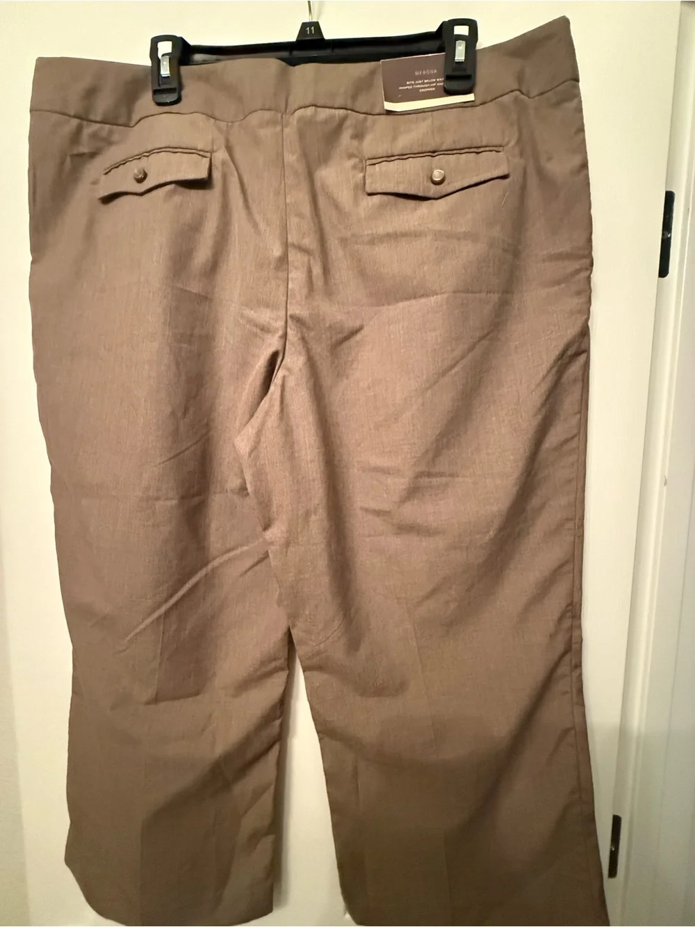 Merona Brown Cropped Pants Size 18 Plus Size Capri Button Pocket Detail